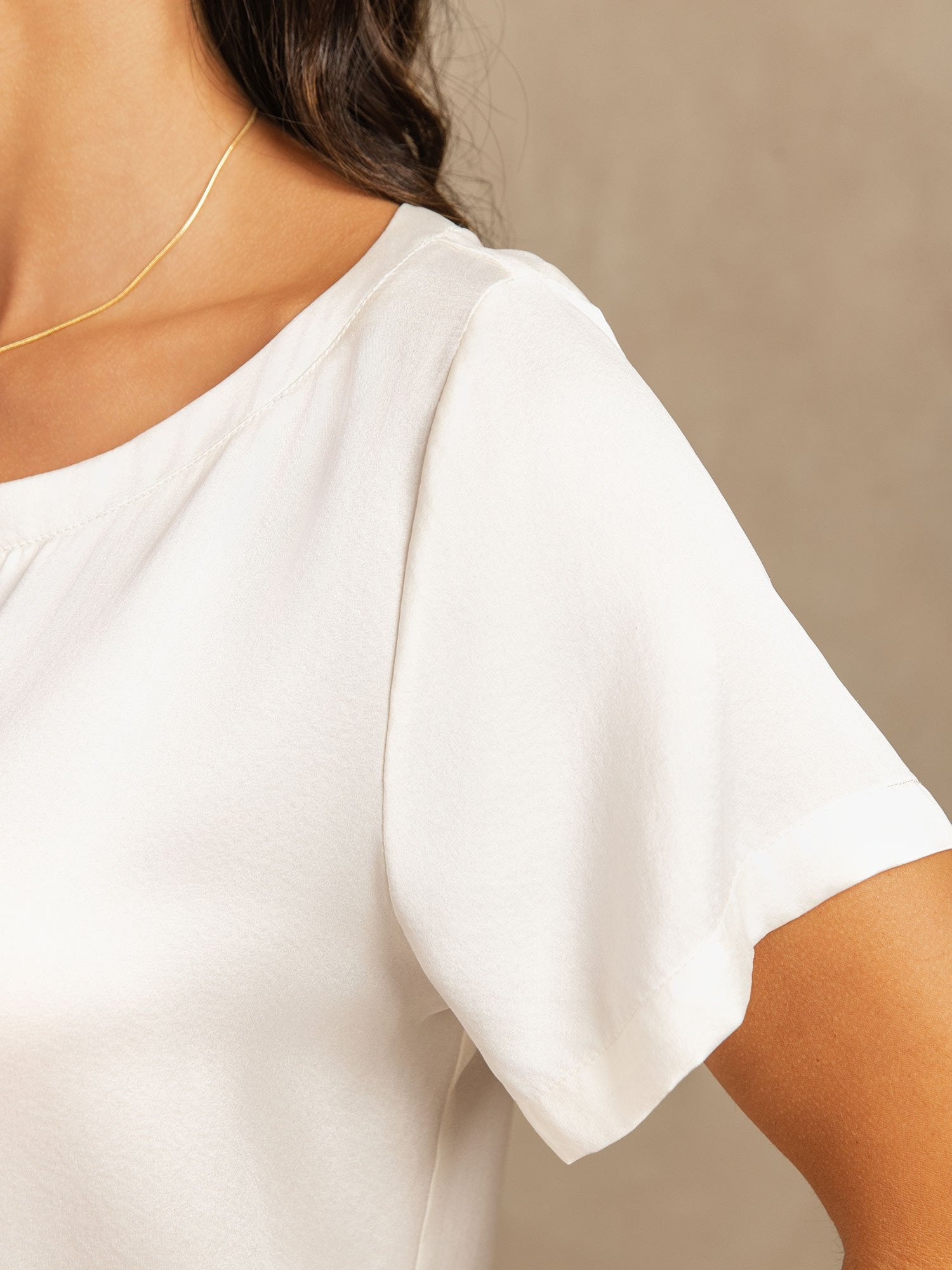 [Weiß] SilkSilky-DE 19Momme Seide Womens Pajamas 004