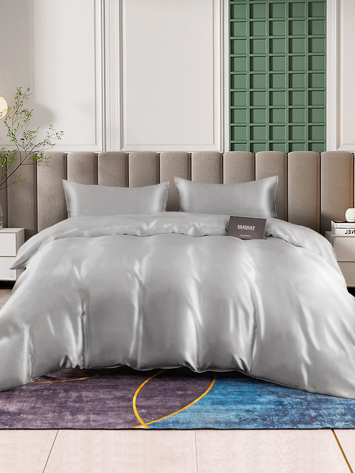 [Silber] SilkSilky-DE 25Momme Reine Seide Bedding Set 002