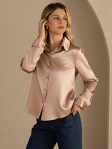 [Toskana] SilkSilky-DE Long Sleeve Lapel Collar Damenhemd 004