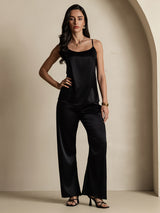 [Schwarz] SilkSilky-DE Spaghetti Strap Cami Top 006