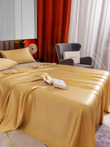 [Champagner] SilkSilky-DE 22Momme Bettwäsche Sets 005