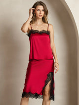 [Rotwein] SilkSilky-DE Spaghetti Strap Cami Top 005