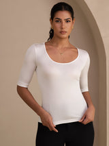 [Weiß] SilkSilky-DE Half Sleeve T-Shirt 006