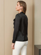 [Schwarz] SilkSilky-DE 19Momme Langärmelig Damenhemd 002