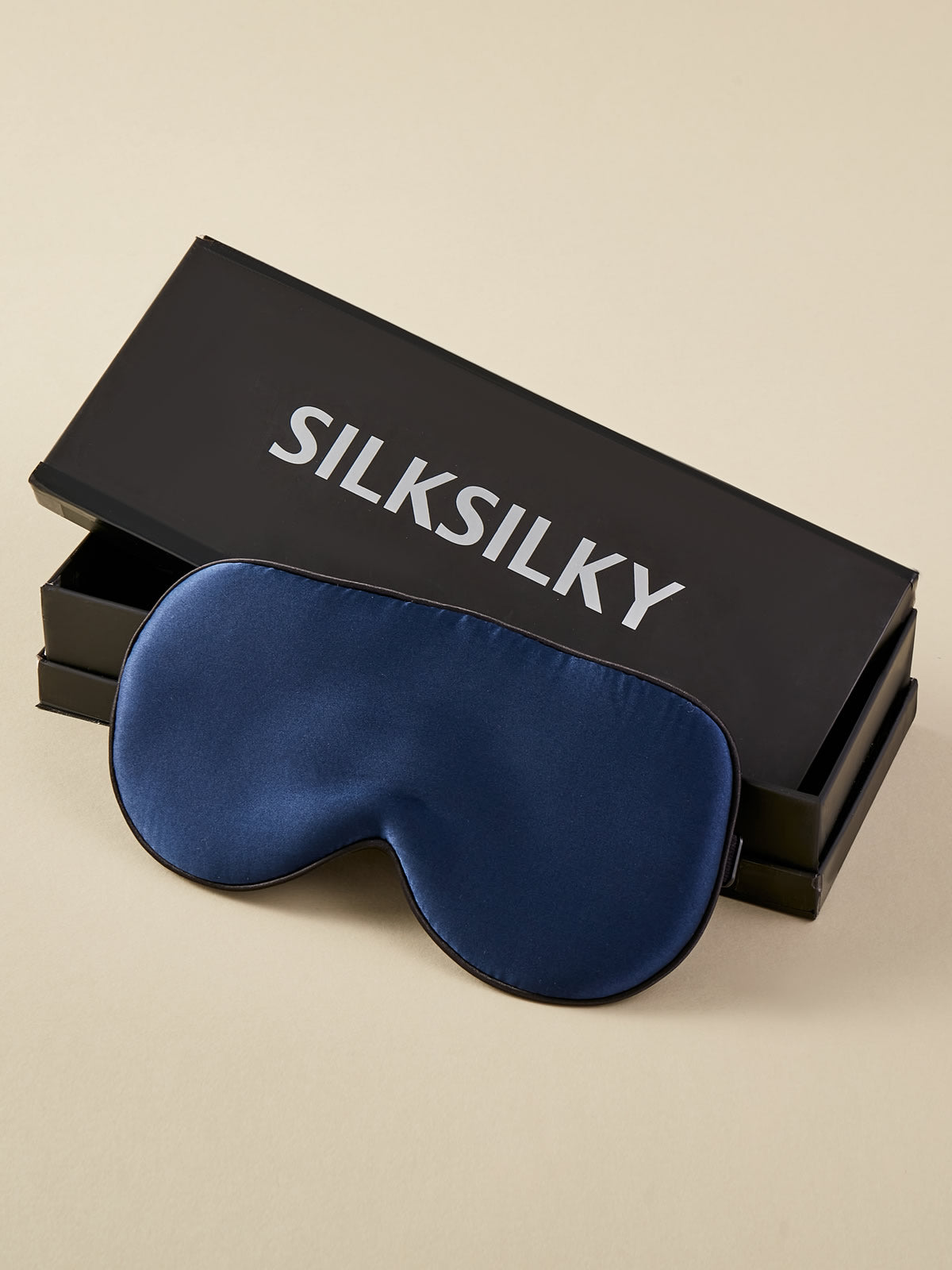 SilkSilky DE 19Momme Reine Seide Eye Mask Dunkelblau 001