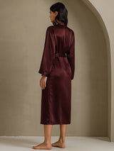 [Braun] SilkSilky-DE Long Sleeve Damen Morgenmantel 002