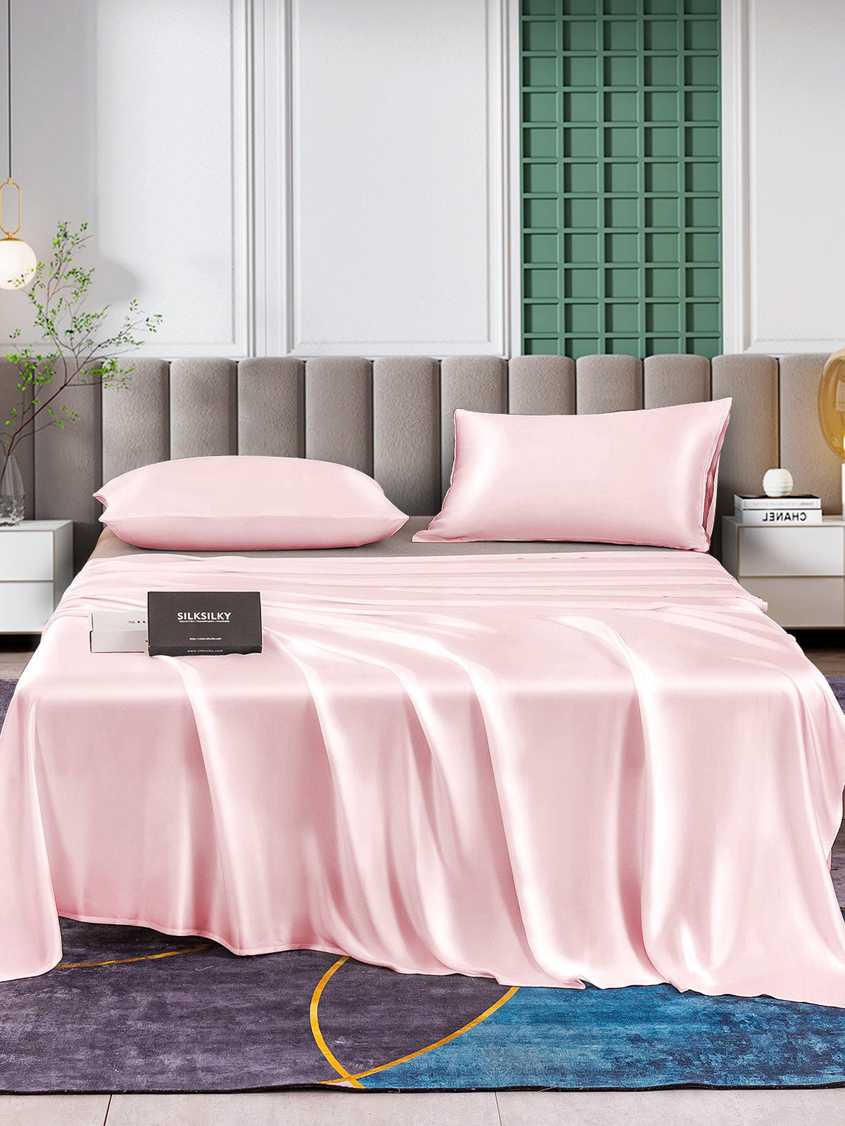 [Rosa] SilkSilky-DE 25Momme Reine Seide Bedding Set 001,