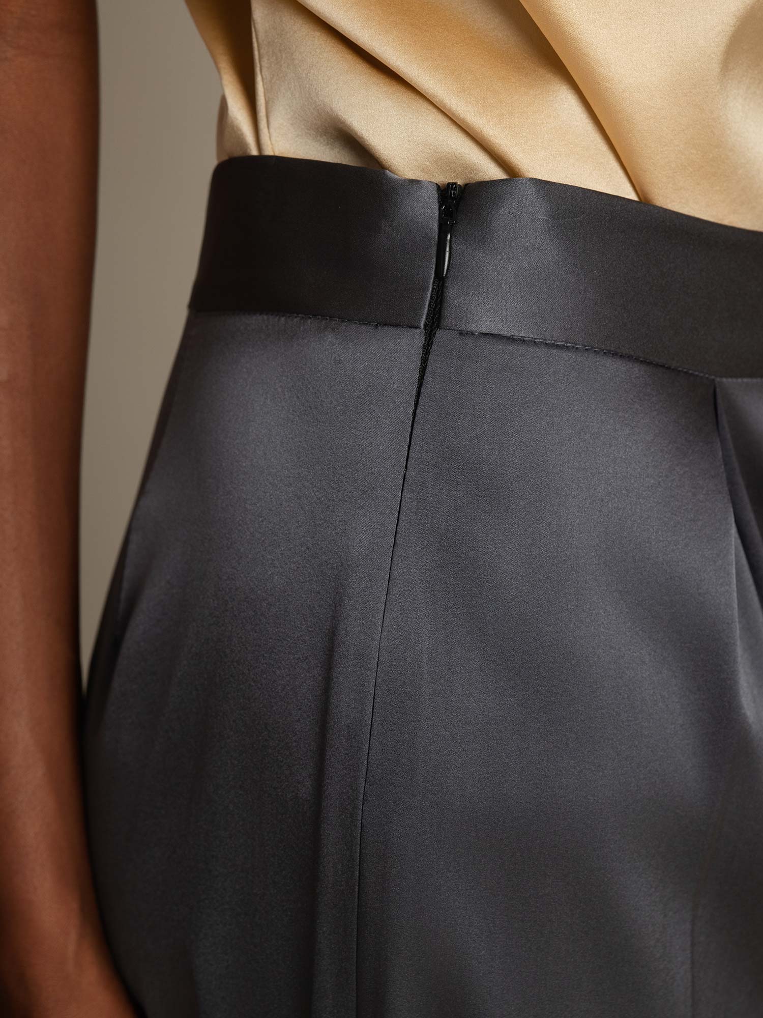 [Dunkelgrau] SilkSilky-DE 19Momme Seide Womens Pants 004,