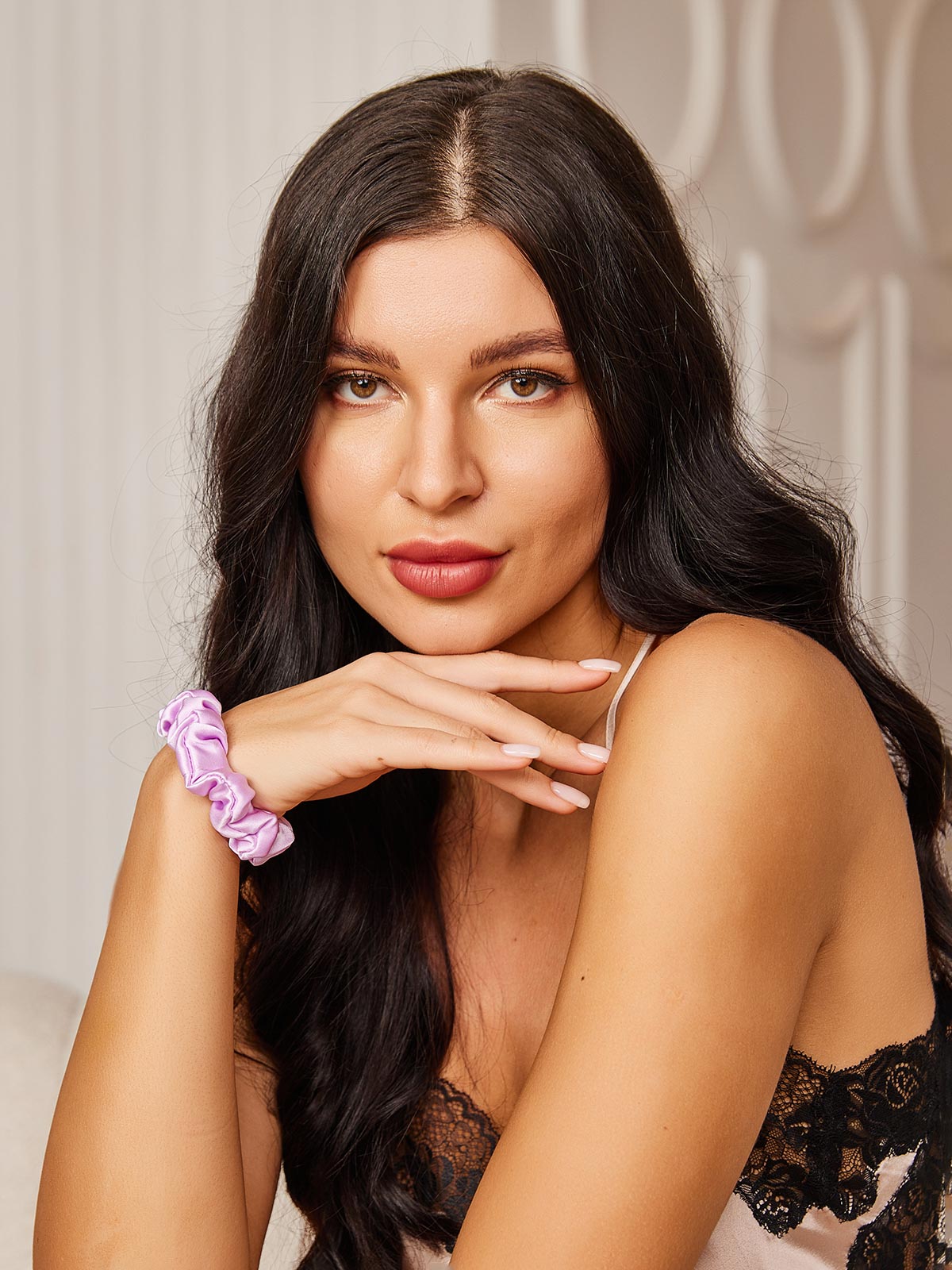 [Lavendel] SilkSilky-DE 19Momme Reine Seide Scrunchie 002