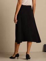 [Schwarz] SilkSilky-DE 19Momme Seide Skirt 002