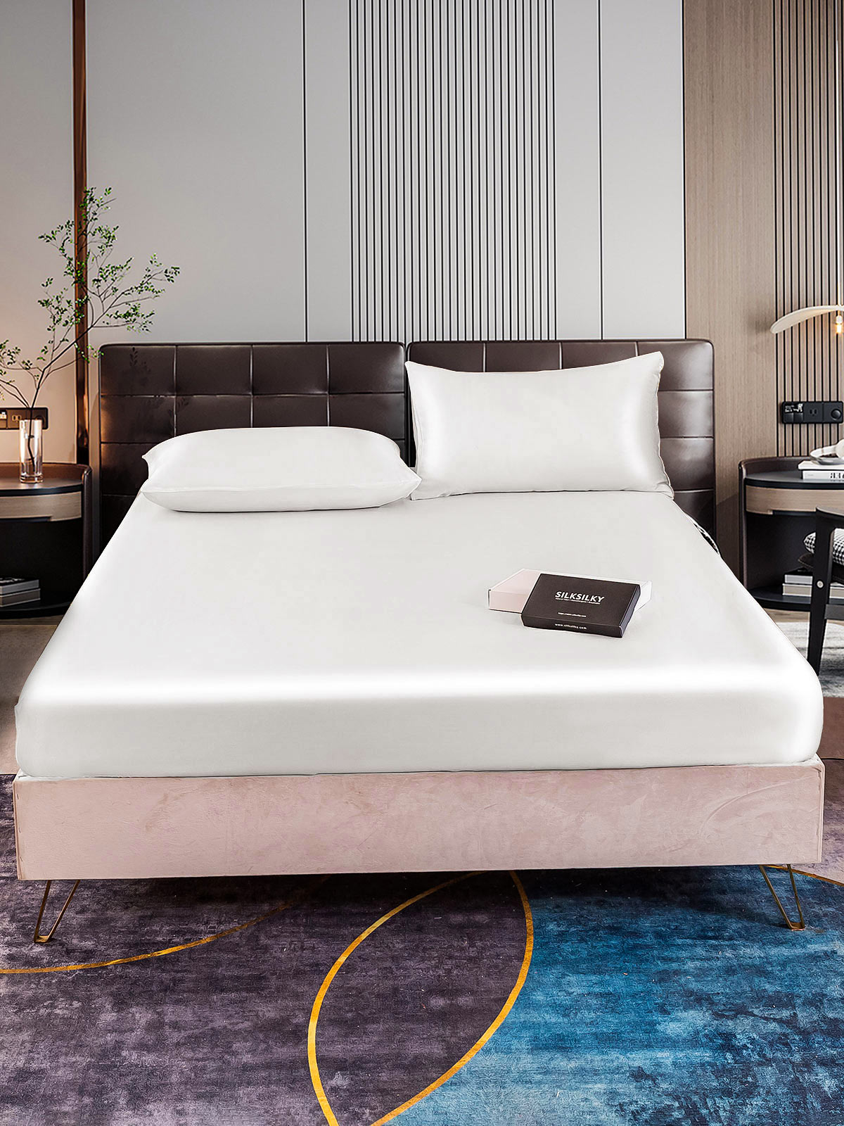 [Weiß] SilkSilky-DE 22Momme Reine Seide Bedding Set 001