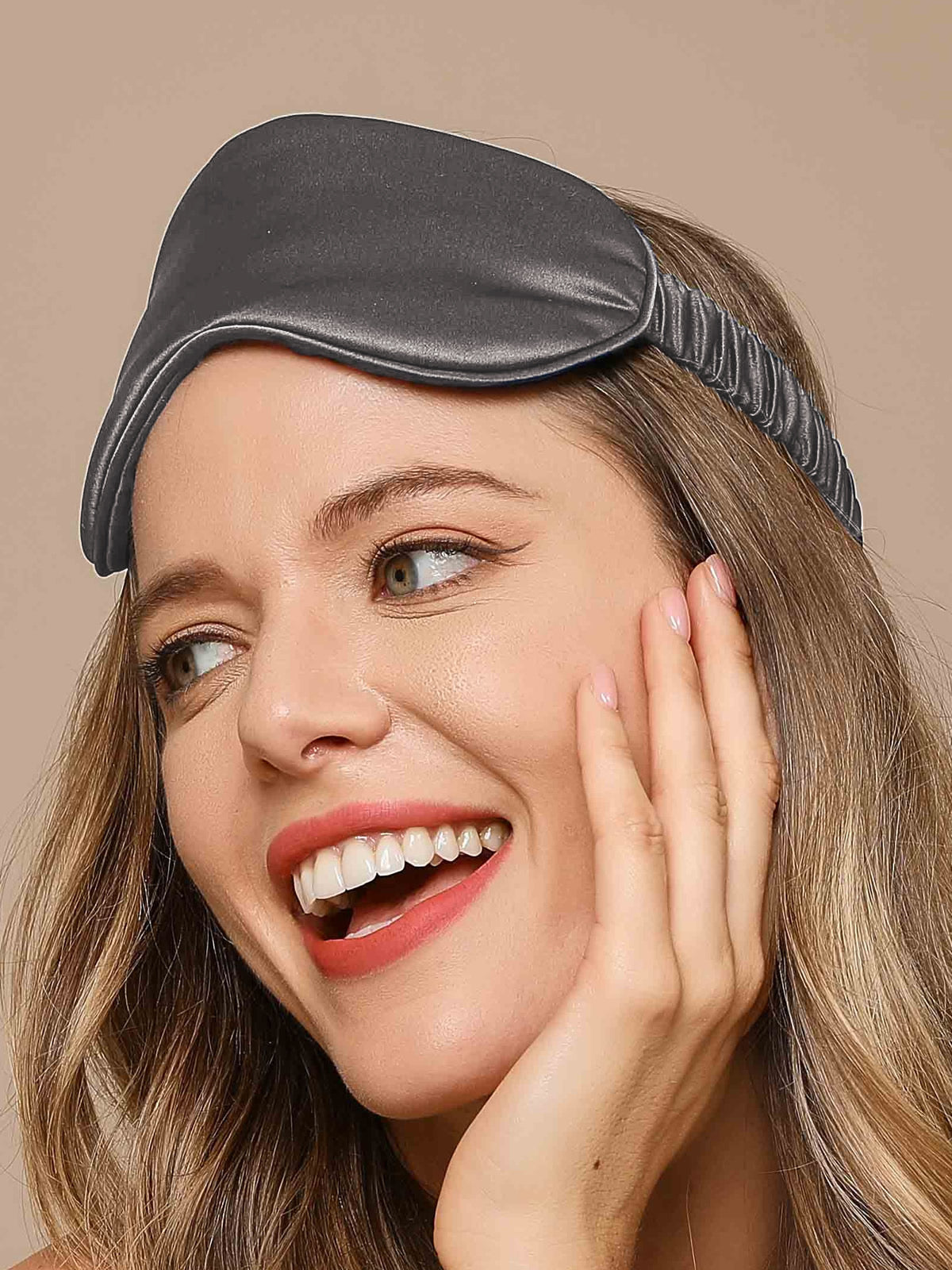 [Dunkelgrau] SilkSilky-DE 19Momme Reine Seide Eye Mask 004