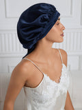 SilkSilky-DE Reine Seide Sleep Cap Dunkelblau 004