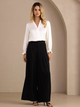 [Weiß] SilkSilky-DE Long Sleeve Damenblusen 006