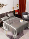 SilkSilky DE 19Momme Reine Seide Bedding Set Grau 001