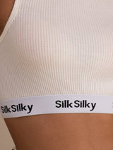 [Weiß] SilkSilky-DE Sleeveless Crew Neck Cami Top 006