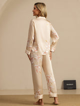 [Champagner] SilkSilky-DE Long Sleeve Notch-Kragen Damen Pyjamas 002