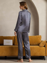 [Marine Ginkgo] SilkSilky-DE Reine Seide Womens Pajamas 002,