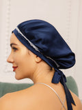 SilkSilky-DE Reine Seide Sleep Cap Dunkelblau 001