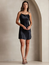 [Schwarz] SilkSilky-DE Sleeveless Cowl Neck Kleider 005