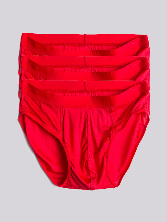[Rot] SilkSilky-DE Reine Seide Mens Underwear 005