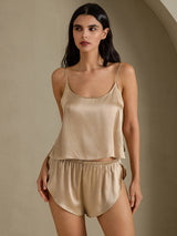 [Champagner Gold] SilkSilky-DE Spaghetti Strap Camisole-Set 003