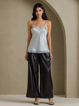 [Graublau] SilkSilky-DE Spaghetti Strap V Neck Cami Top 006