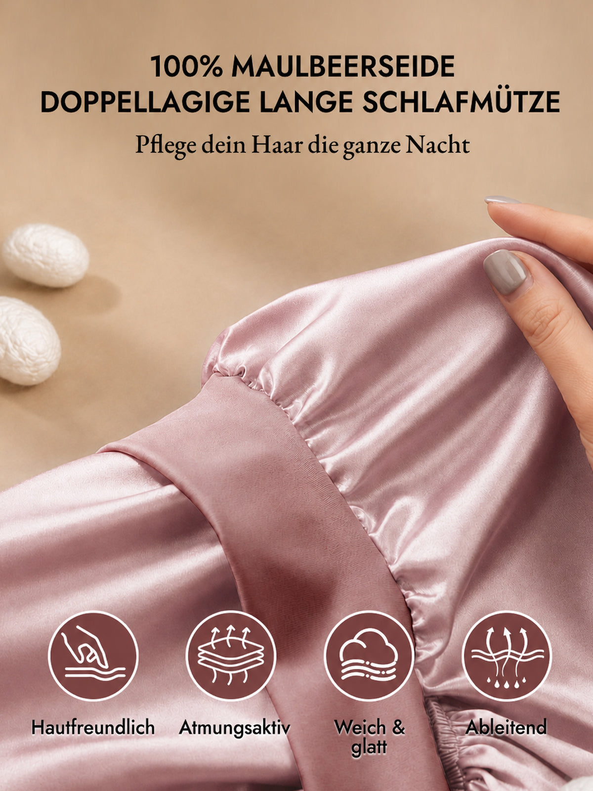 [Rosa] SilkSilky-DE Schlafmützen 002