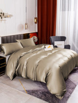[Khaki] SilkSilky-DE 19Momme Reine Seide Bedding Set 005