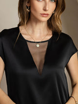 [Schwarz] SilkSilky-DE 19Momme T-Shirt 005