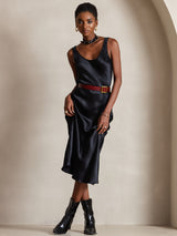 [Schwarz] SilkSilky-DE Sleeveless Kleider 001
