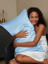 [Hellblau] SilkSilky-DE 19Momme Reine Seide Pillowcase 002