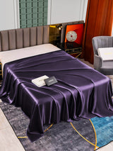 [Dunkelviolett] SilkSilky-DE 25Momme Spannbettlaken 001
