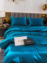 [König Blau] SilkSilky-DE 19Momme Reine Seide Bedding Set 005