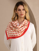 [Beige Kirsche] SilkSilky-DE Scarf 005
