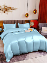 [Hellblau] SilkSilky-DE 19Momme Reine Seide Bedding Set 005