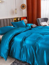 [König Blau] SilkSilky-DE 19Momme Bettwäsche Sets 005