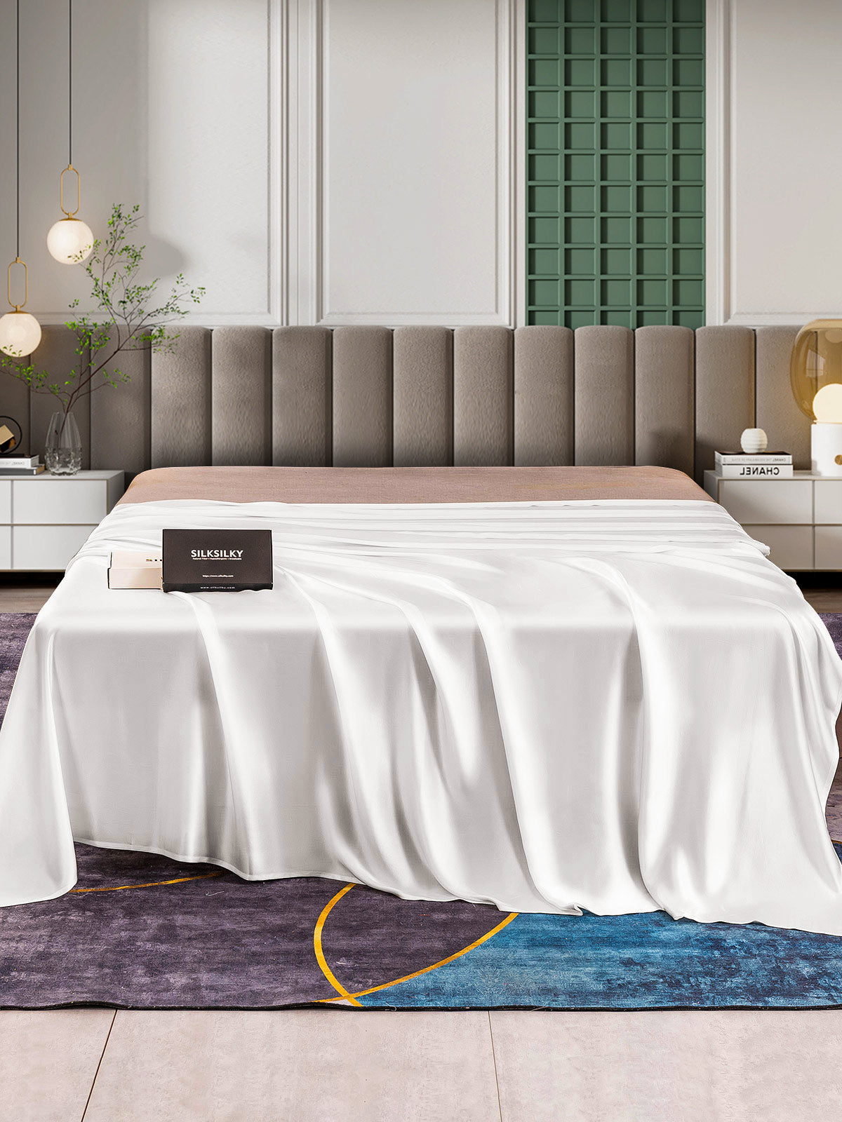 [Weiß] SilkSilky-DE 25Momme Reine Seide Sheet 001