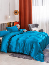 [König Blau] SilkSilky-DE 19Momme Bettwäsche Sets 003