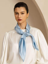 [Hellblau] SilkSilky-DE Pure Silk Scarf 002