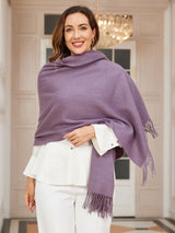 [Violett] SilkSilky-DE Wolle Schals 002