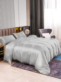 SilkSilky DE 22Momme Reine Seide Bedding Set Silber 002