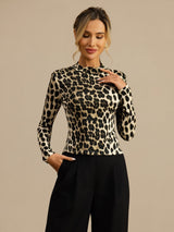 [Leopard] SilkSilky-DE Long Sleeve T-Shirt 005