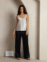 [Silber] SilkSilky-DE Sleeveless V Neck Cami Top 004