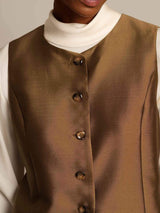 [Bronze] SilkSilky-DE 32Momme Wolle Ärmellos Damenweste 004