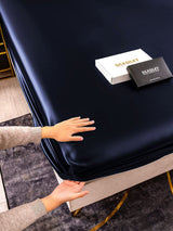 [Dunkelblau] SilkSilky-DE 25Momme Spannbettlaken 006