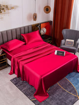 [Rotwein] SilkSilky-DE 19Momme Bettwäsche Sets 001