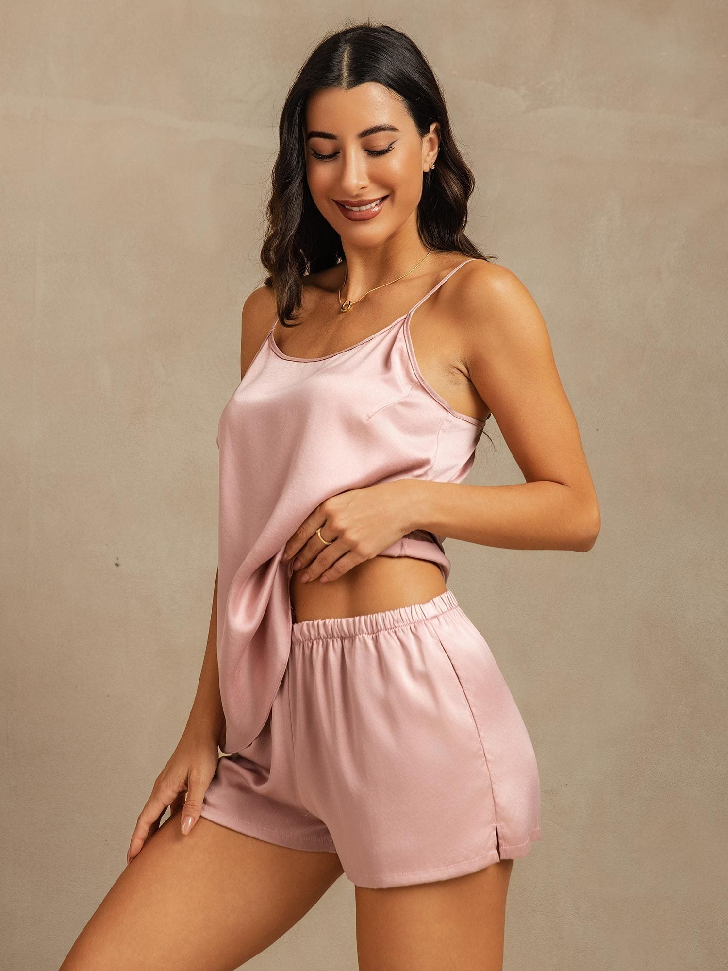 [Pfirsichhaut] SilkSilky-DE 19Momme Seide Camisole Set 003