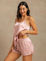 [Pfirsichhaut] SilkSilky-DE 19Momme Seide Ärmellos Camisole Set 003