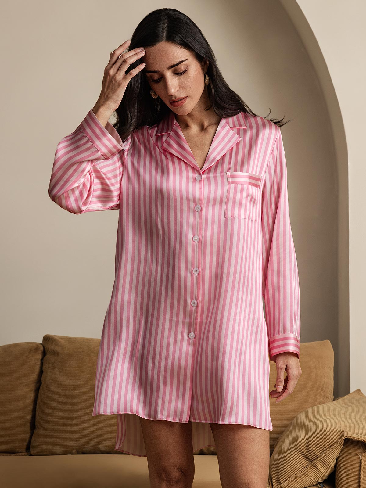 [Rosa] SilkSilky-DE Reine Seide Nightshirt 005